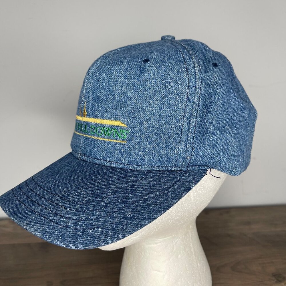 Vintage denim blue jean Churchill Downs‎ adjustable baseball cap Hat